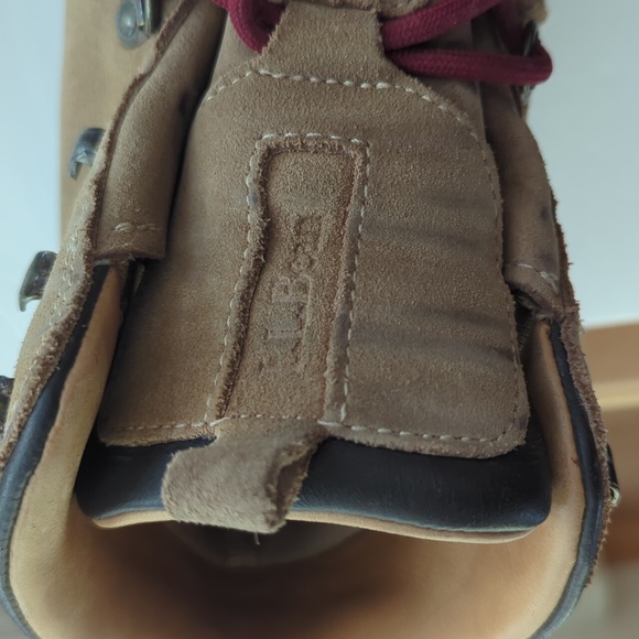 L.L. Bean Suede Waterproof Vibram Tek 2.5 Retro Hiking Boots 9.5M Brown Lace Up - Picture 7 of 16
